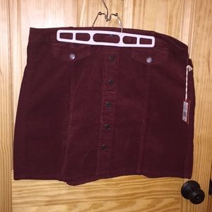 Maroon button down skirt